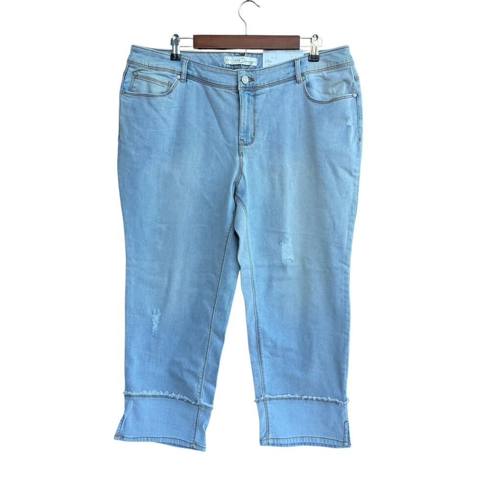 Cato Est. 1946 Mid Rise Crop Distressed Jeans 18W NWT